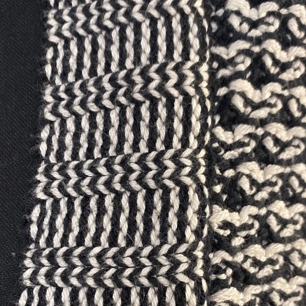 Talbots Cardigan | Open Front | Black White Textured Knit | Size S - Picture 4 of 11
